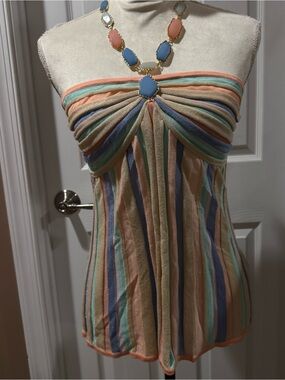 Multicolor Striped Halter Top